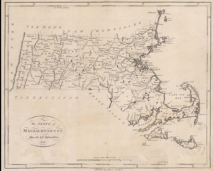 an 18th century map of Massachusetts